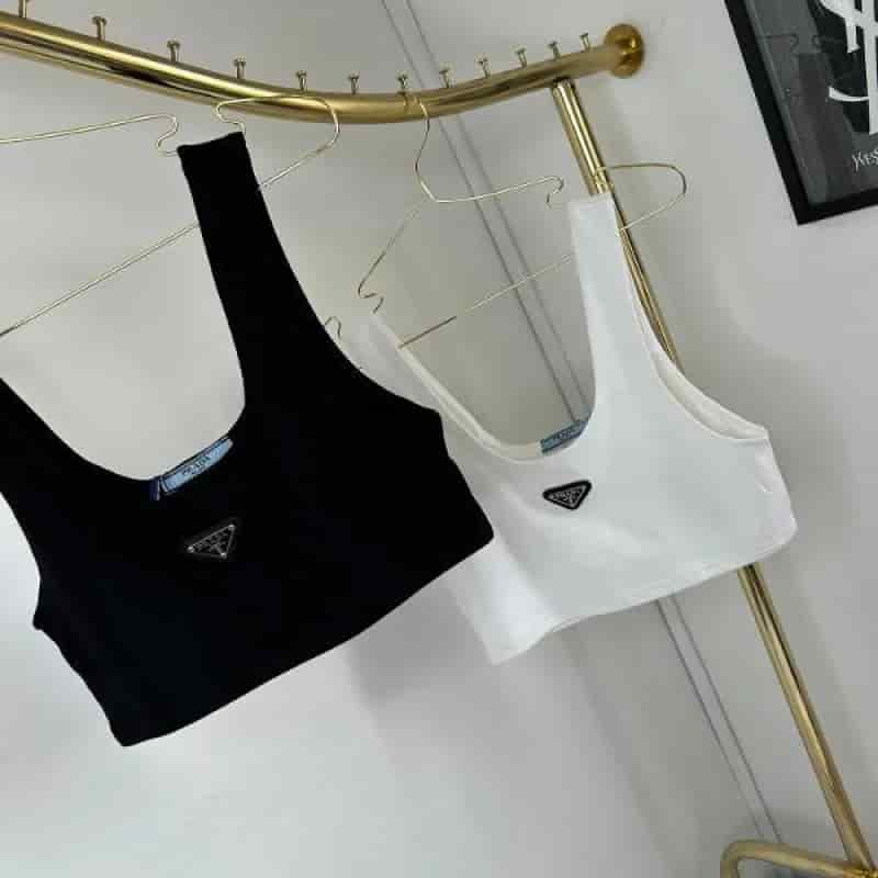 TOP PRADA MINI BLANCO Y NEGRO - miniatura 1