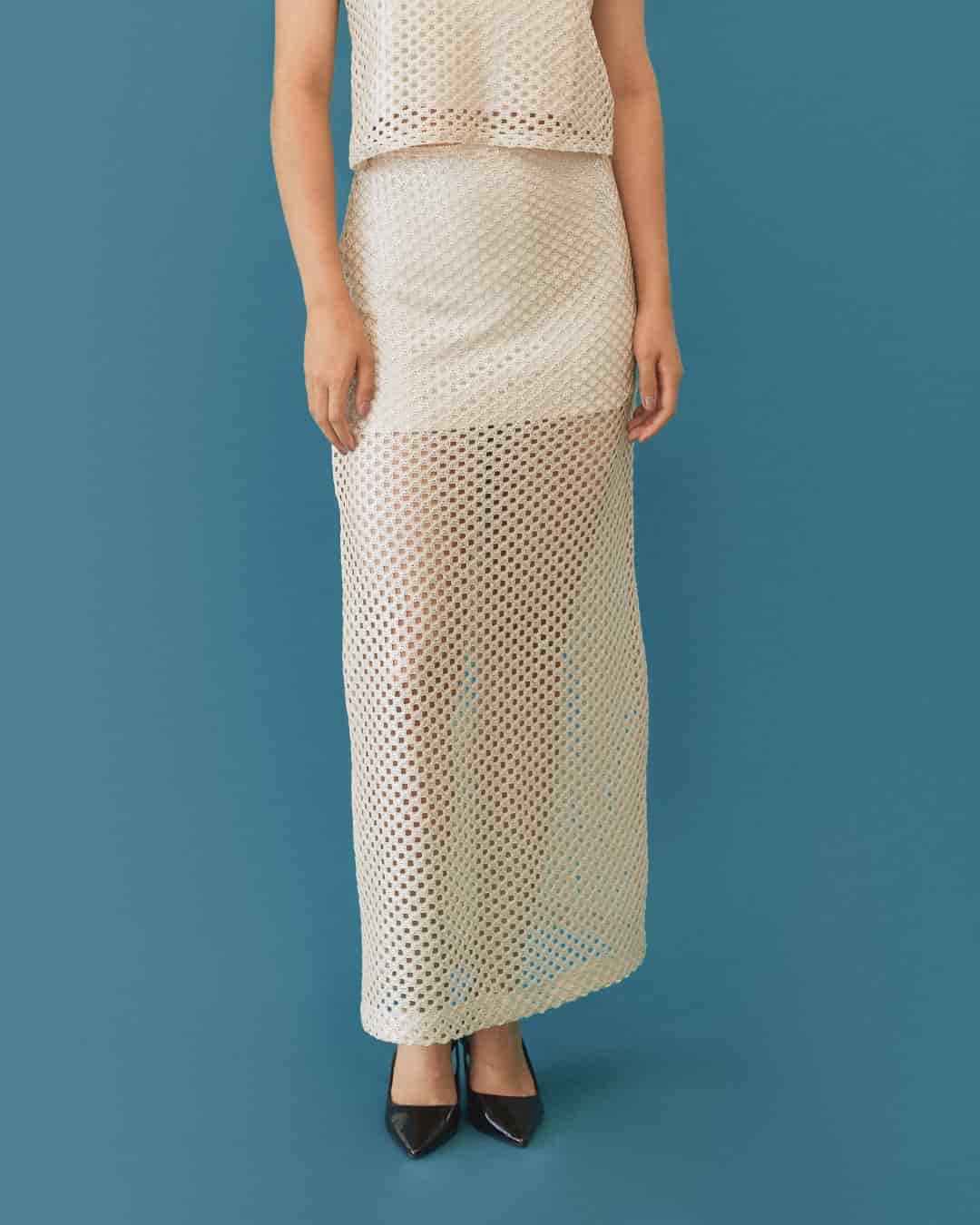 Falda Mesh Marfil - miniatura 1