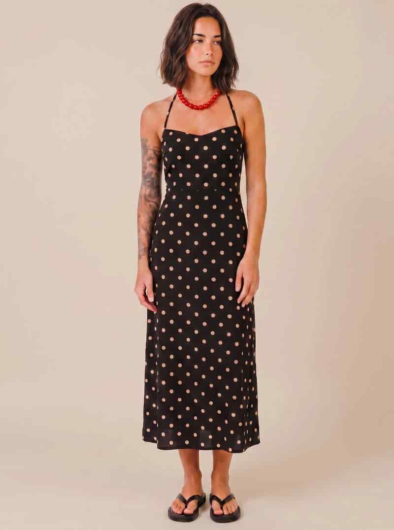 VESTIDO DOTS CAMEL - miniatura 1