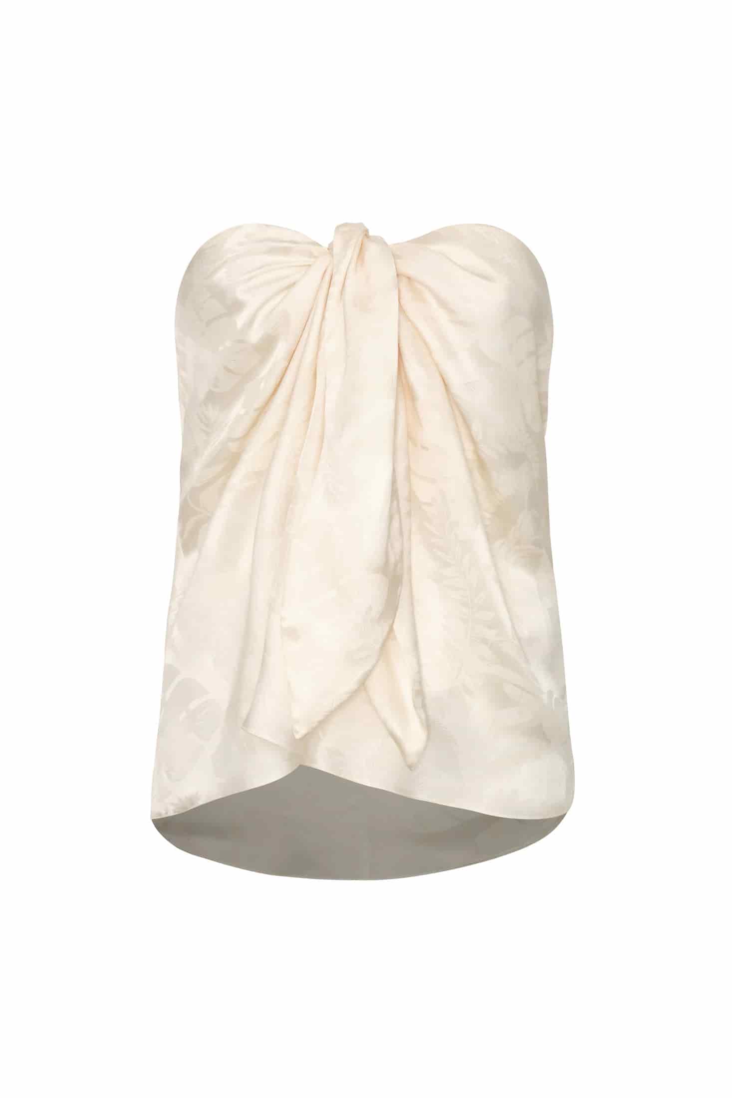Cayetana Silk Jacquard Blouse / Ivory Rainforest - miniatura 2
