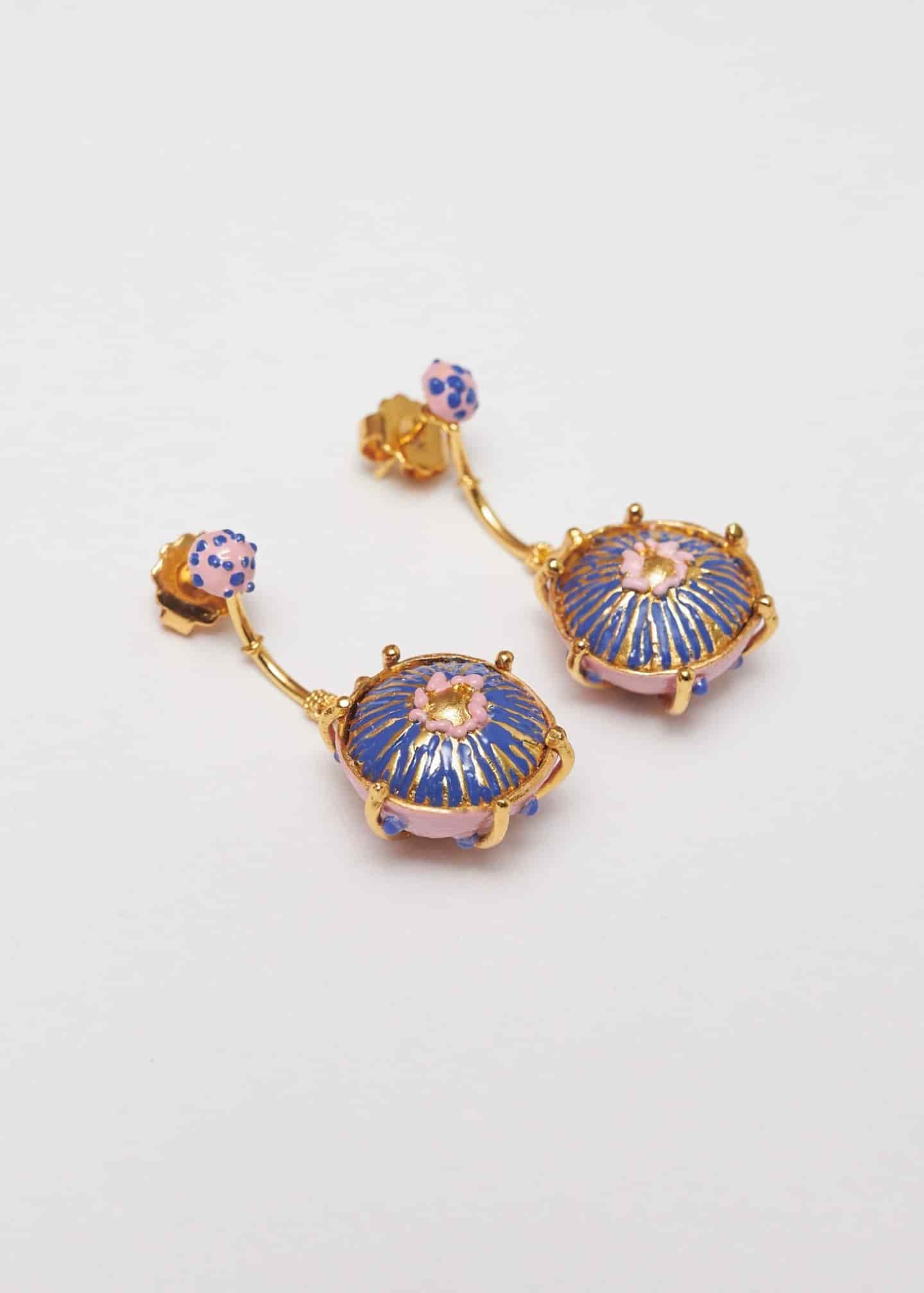 Aretes maxi sombrerito Azul Rosa - miniatura 1