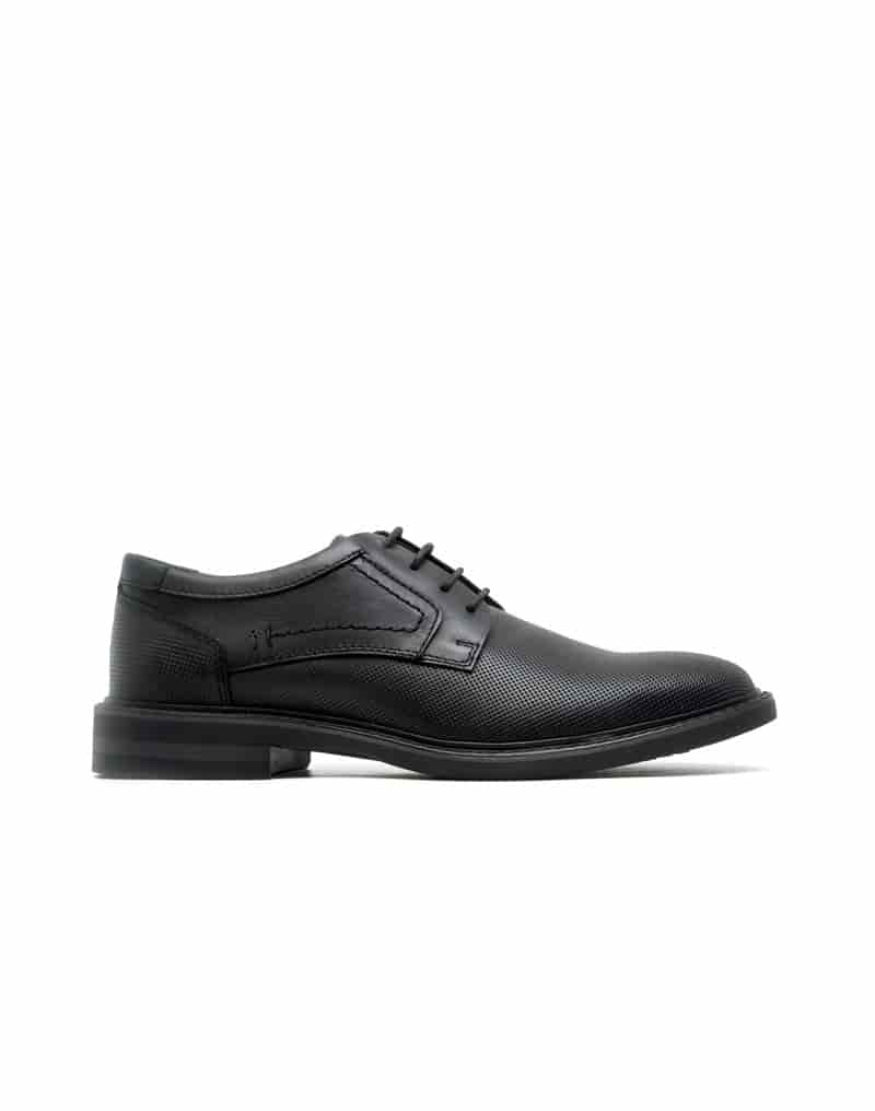Zapato casual de cuero grabado para hombre en color negro REF FRED01 - miniatura 2