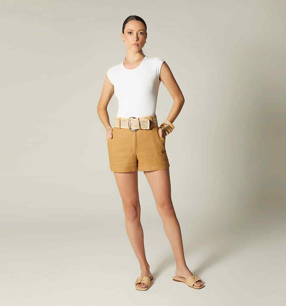 Short tiro super alto con correa - miniatura 1