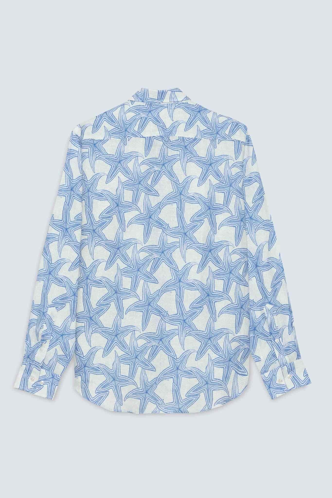 Men's linen shirt white stella - miniatura 5