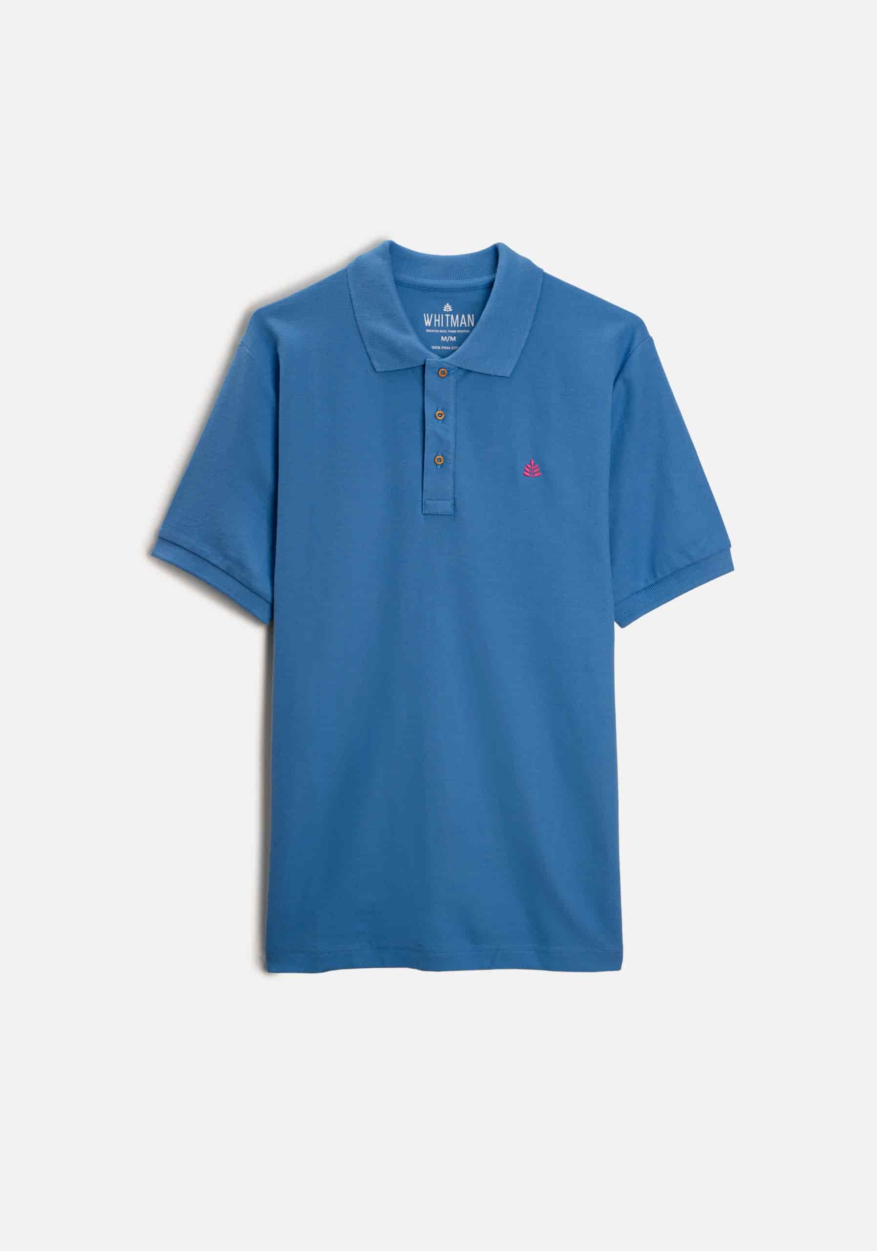 Camiseta Polo H Unicolor L-Fuc Azul Med - miniatura 1