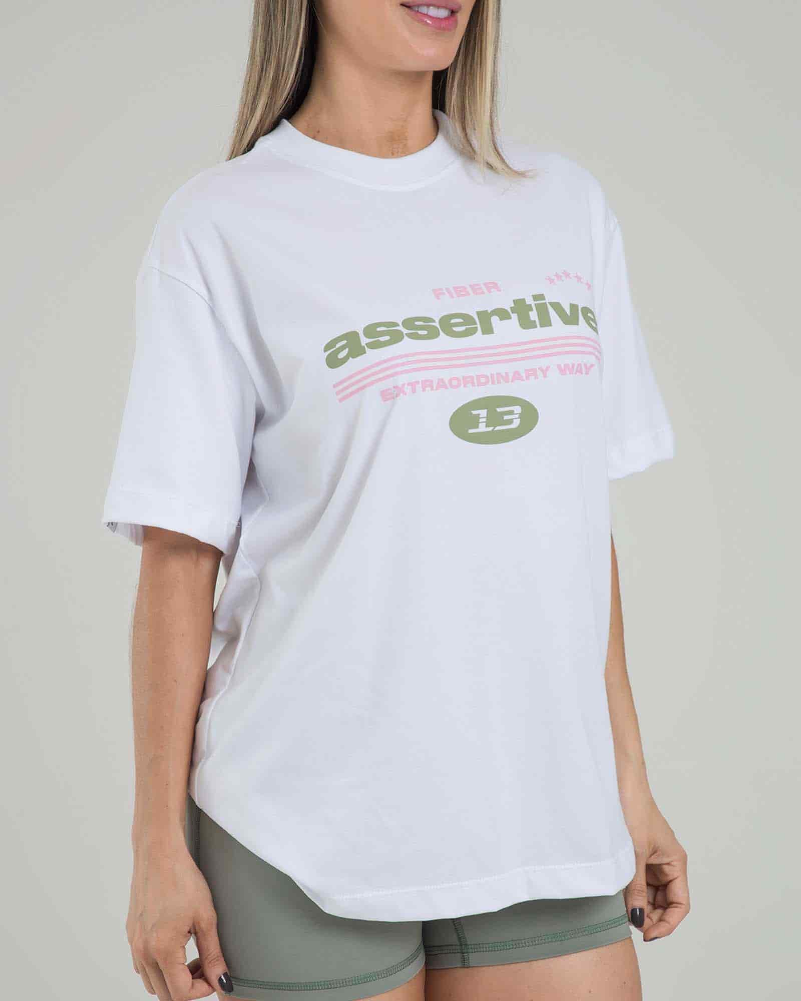 Camiseta oversize assertive blanco lumen FIBER - miniatura 2
