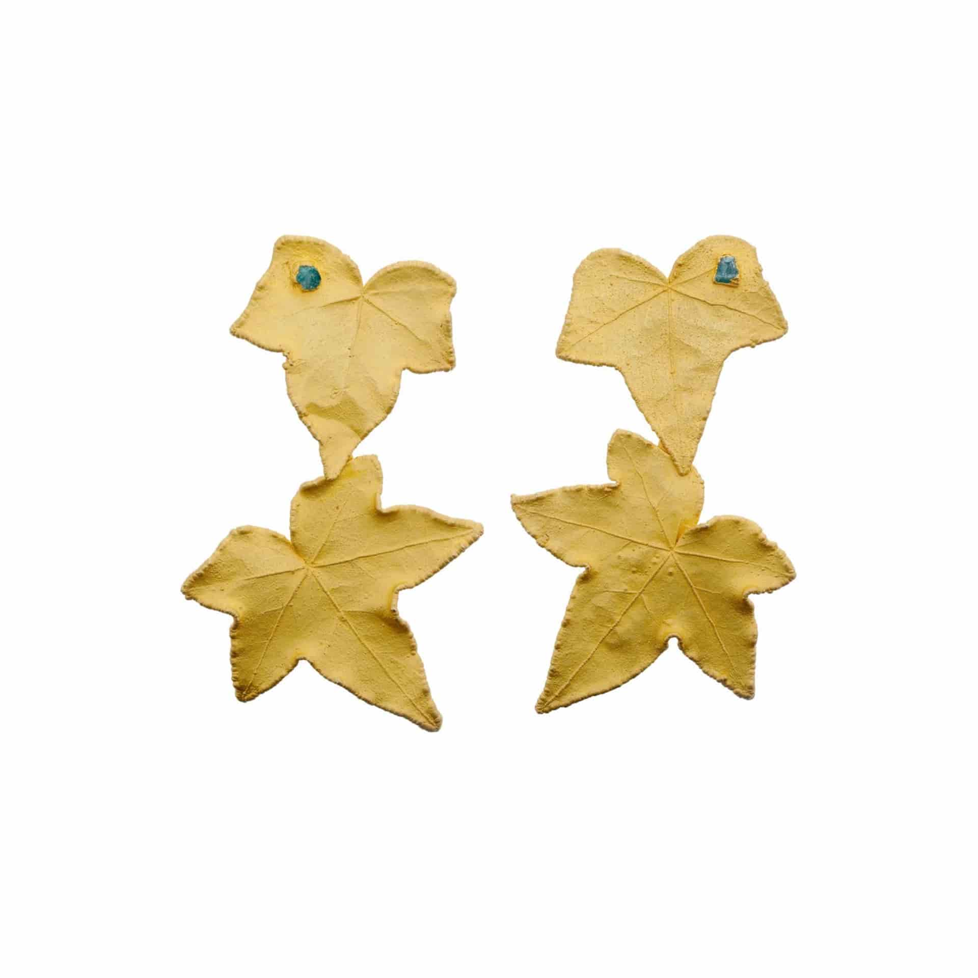 ARETES AYBI DOBLES CON ESMERALDA - miniatura 1