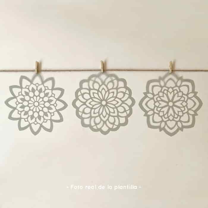Plantillas para pintar, Vamarú Stencils, Colección Floral 25cm y 48cm, 2und - miniatura 3