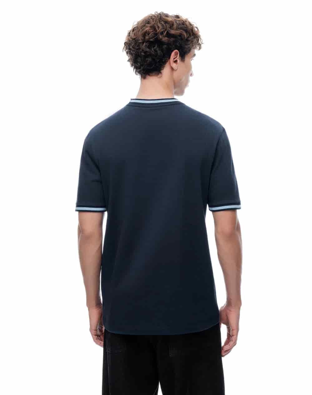 Camiseta regular manga corta azul hombre - miniatura 2