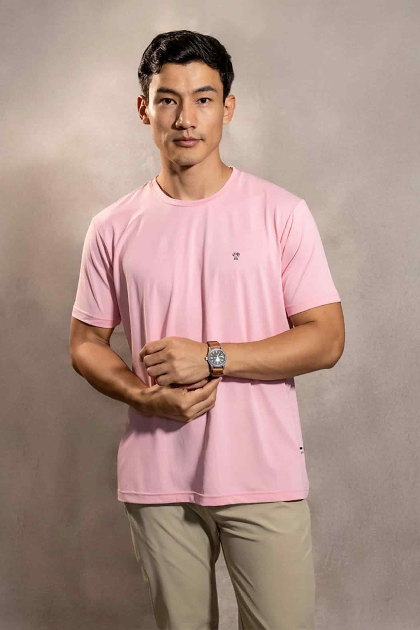 Camiseta Performance Antiarrugas Rosado Peach - miniatura 1