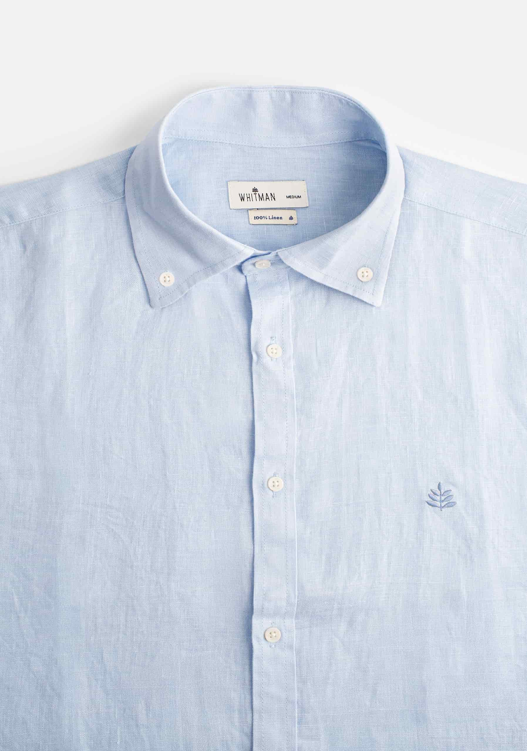 Camisa H CBD Lino L-Azl Azul Claro - miniatura 2