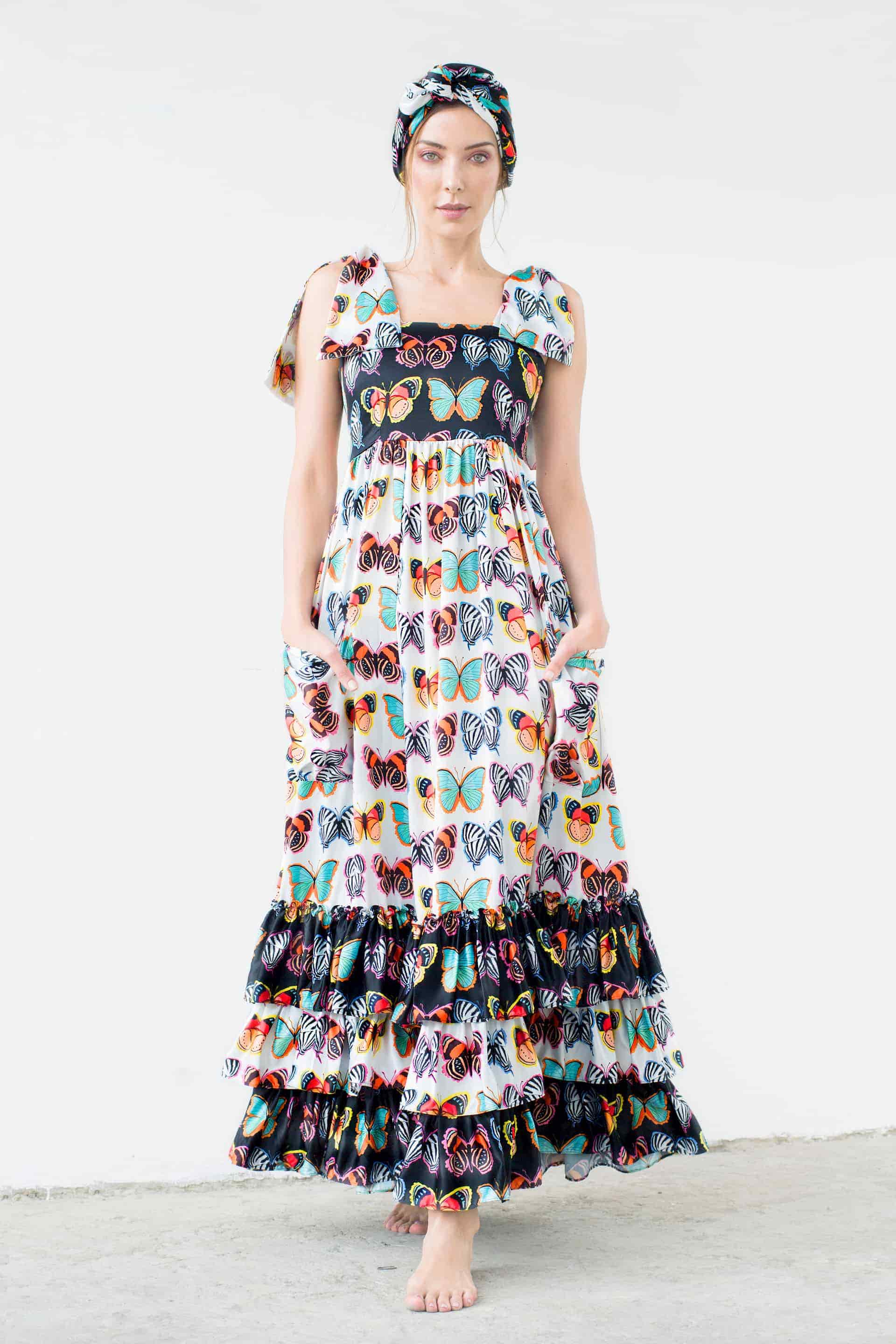 Maxi Vestido Tierra de Mariposas Blanco - miniatura 2