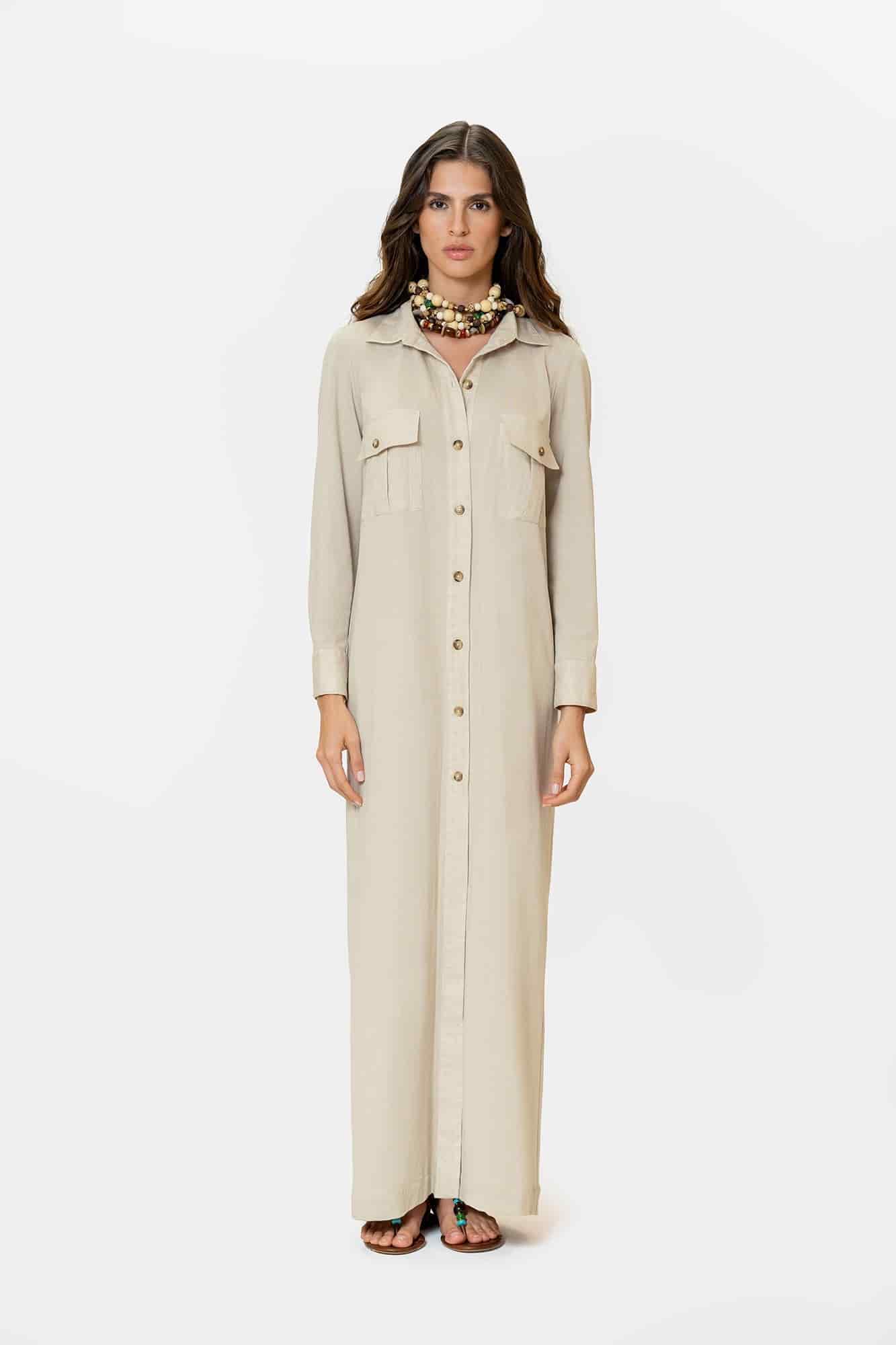 Vestido Amelia Beige - miniatura 4