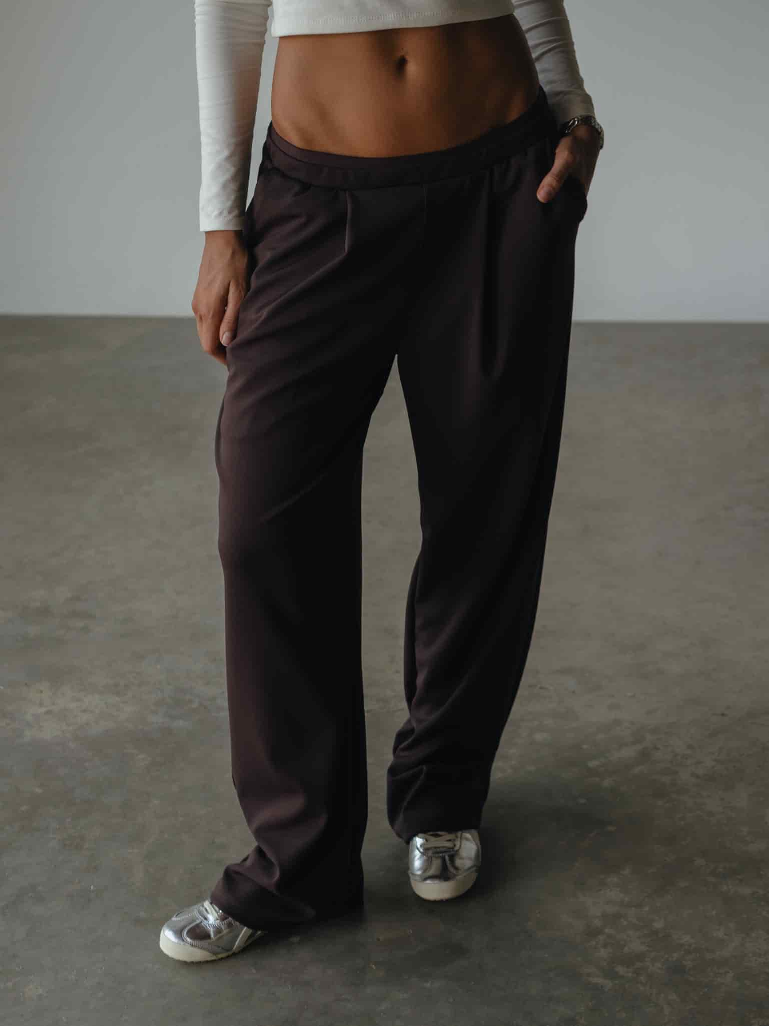 WIDE LEG BAND PANT - ESPRESSO - miniatura 1