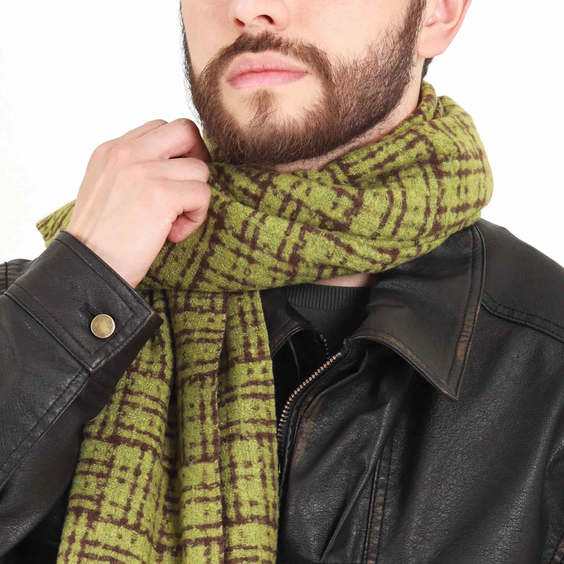 Bufanda Unisex Cuadros Verde - miniatura 3