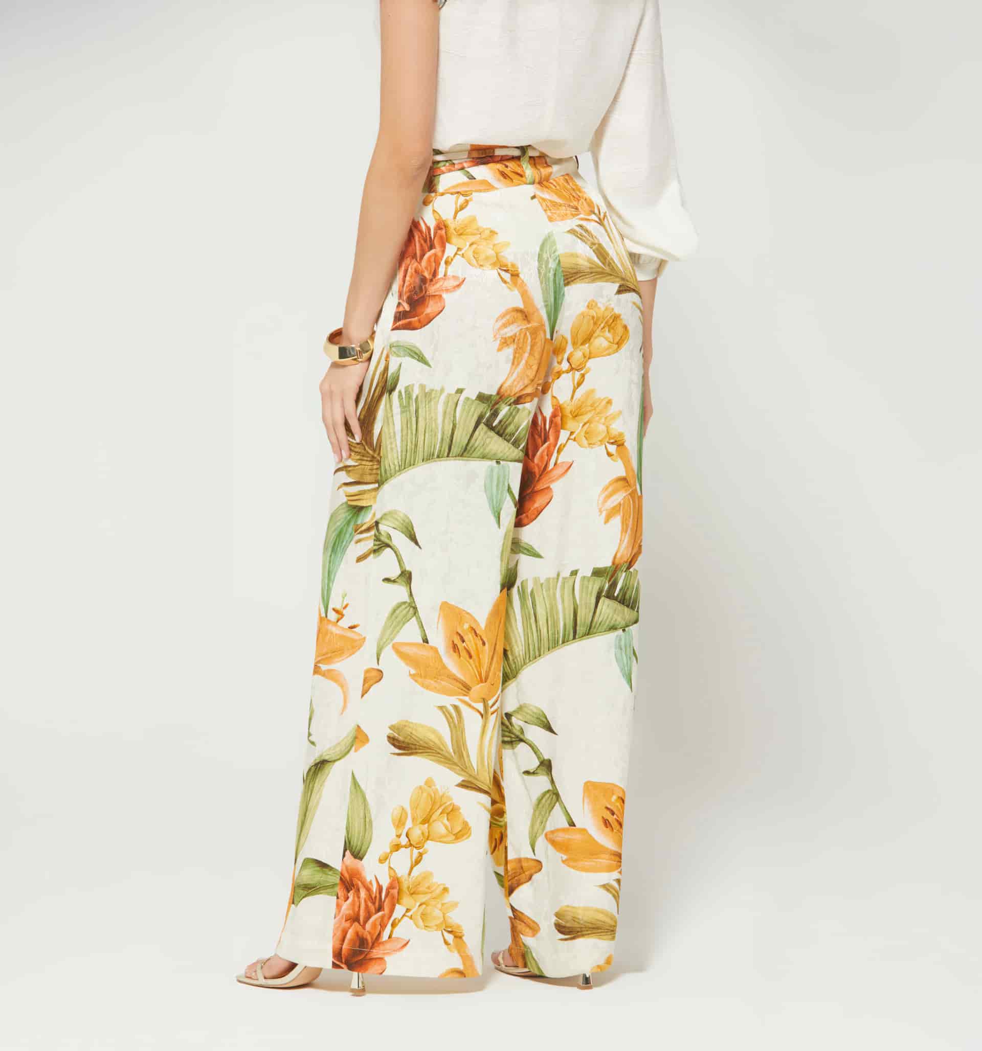 Pantalon palazo tiro alto con tira doble - miniatura 4