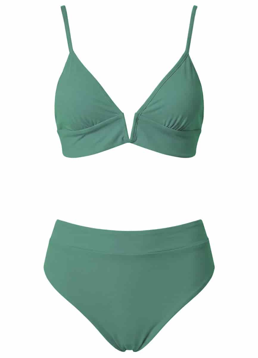 Maaji Eucalyptus Green Parade Long Line Triangle Bikini Top - miniatura 8