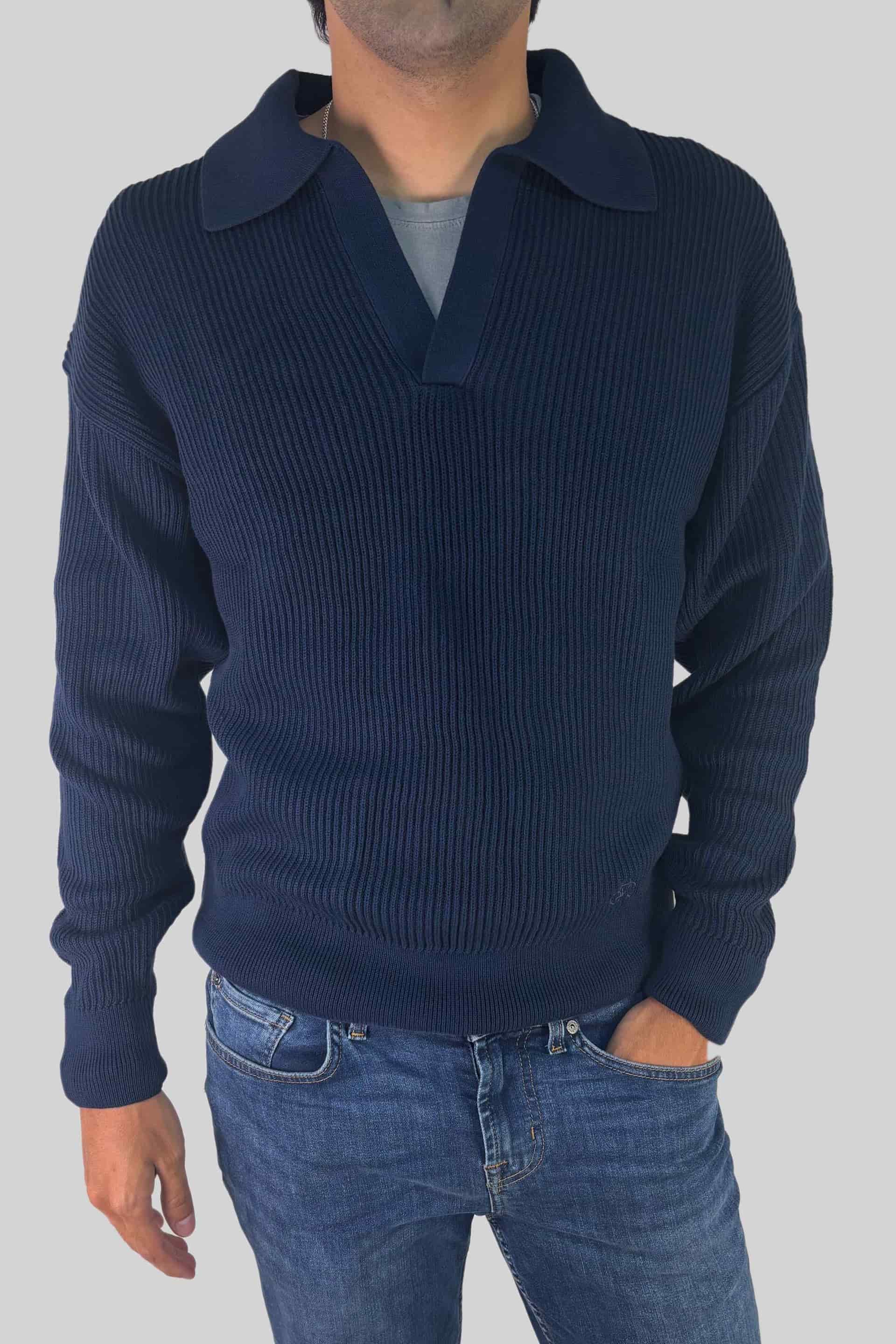SACO LINED COLLAR NAVY - miniatura 1