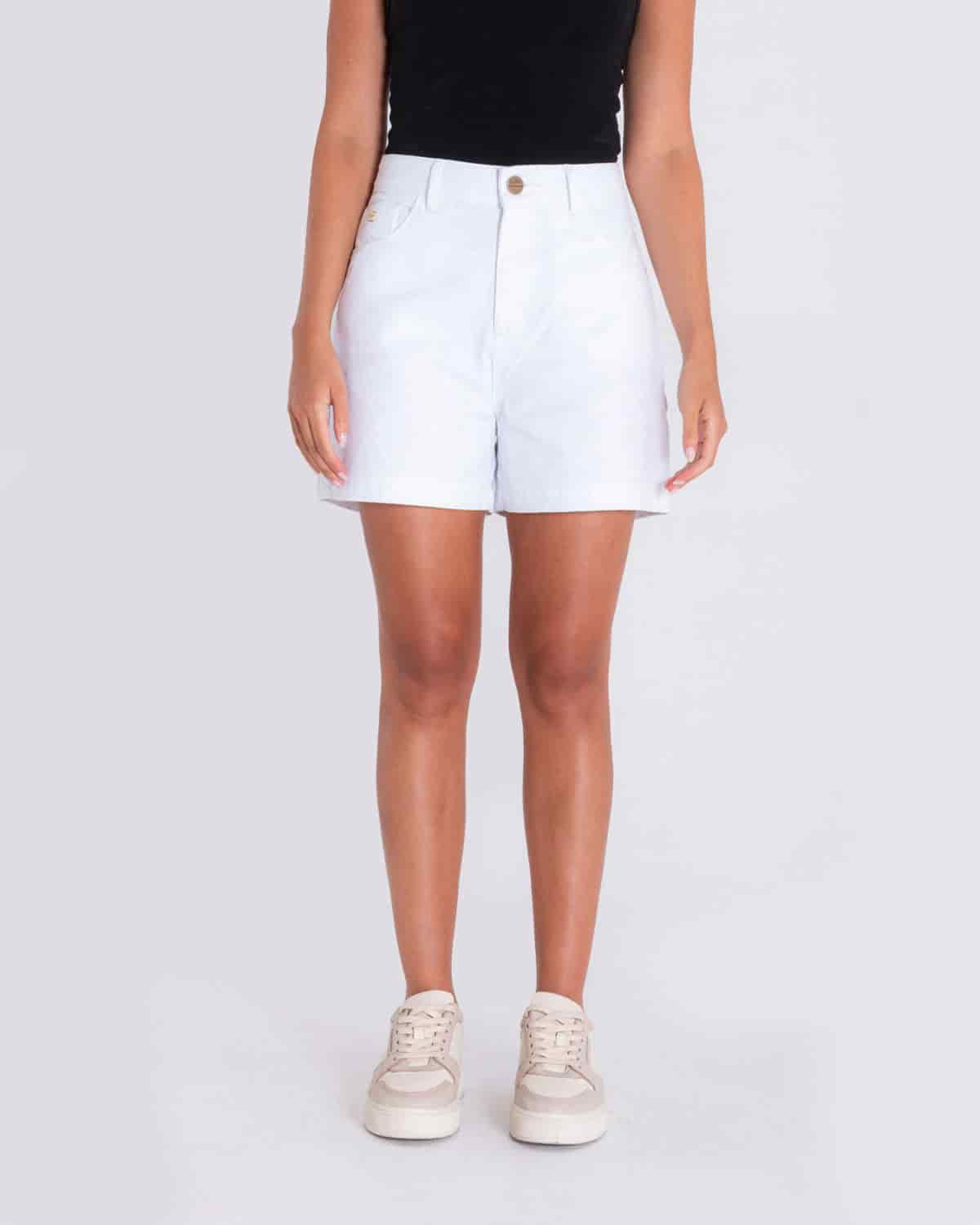 Short denim blanco para mujer - miniatura 1