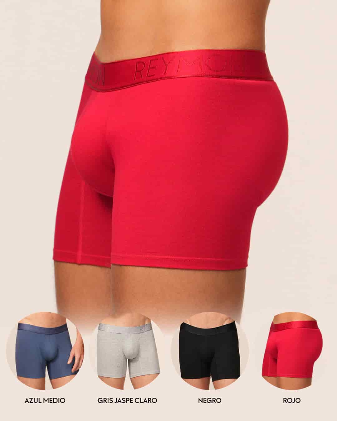 Pack x4 boxer semilargo Algodón unicolor Ref.3010-4 - miniatura 3
