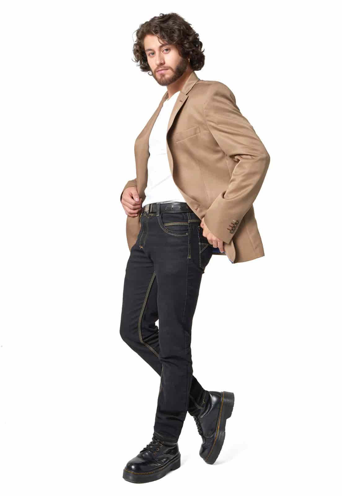 Blazer clásico café claro. - miniatura 10