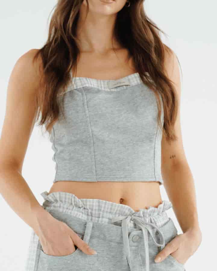 TOP BONHEUR CON ESCOTE GRIS - miniatura 3