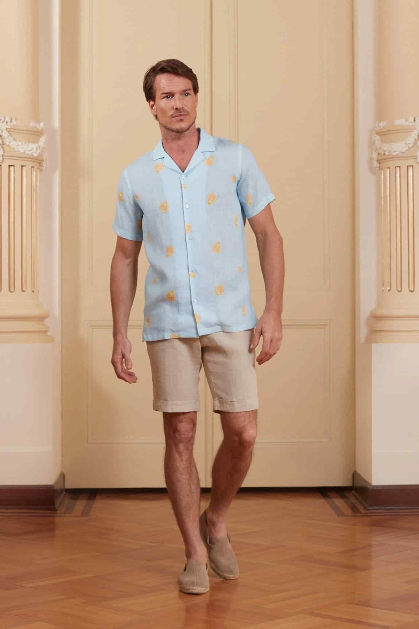 Men's bastión linen shirt sky blue - miniatura 2