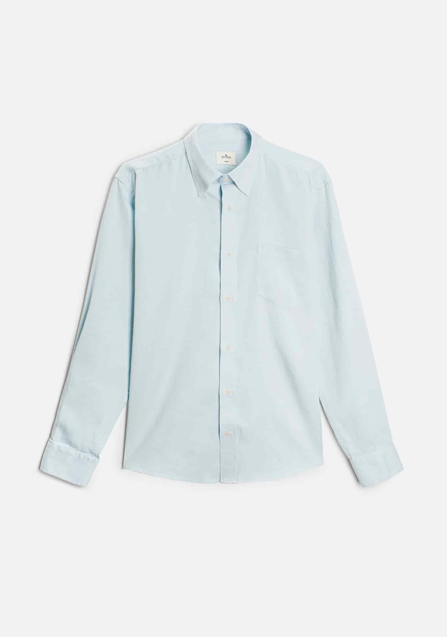 Camisa H CI Hamilton Tencel Azul Claro - miniatura 1