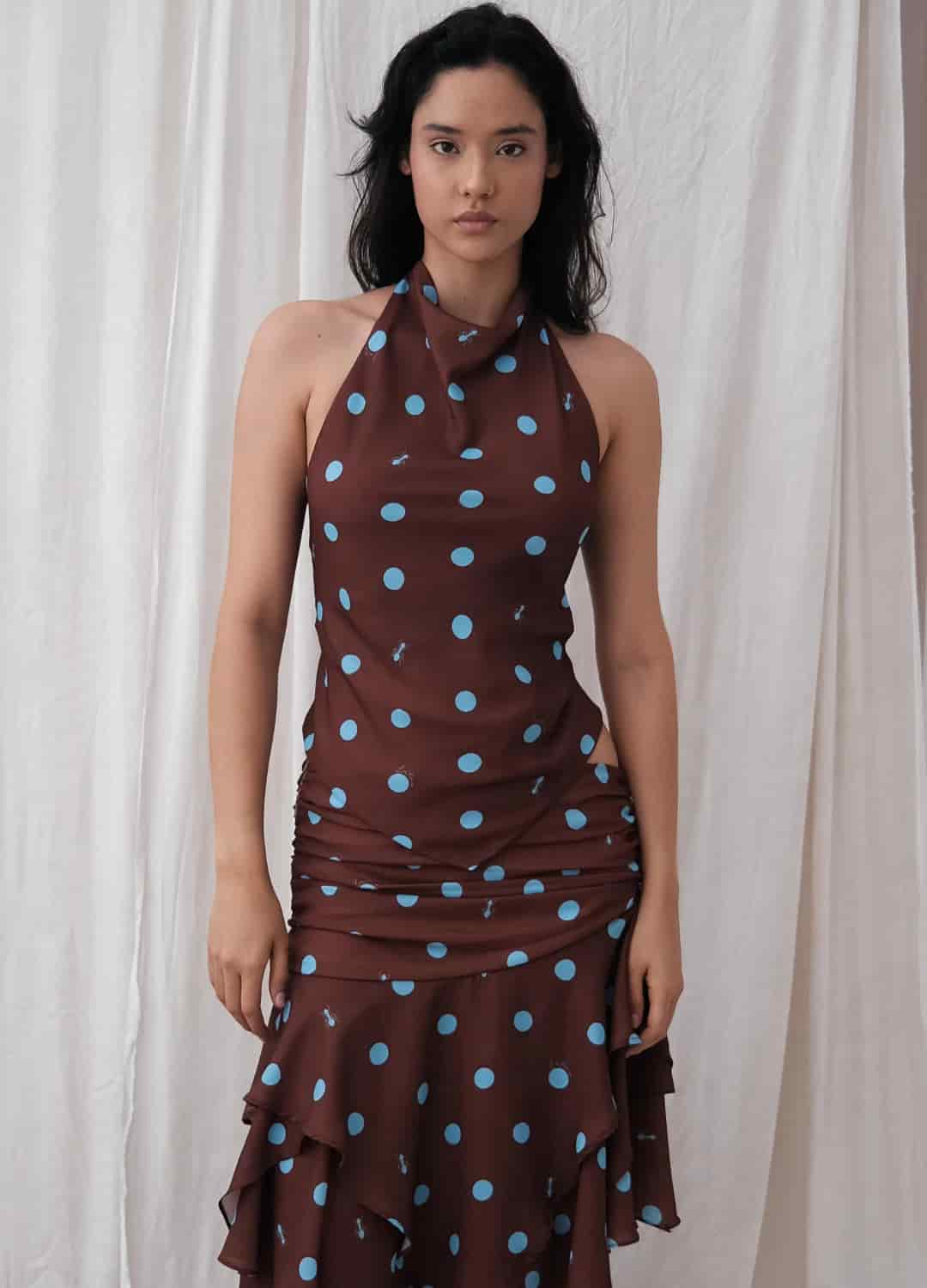 Blusa Paulina Puntos Café - miniatura 1