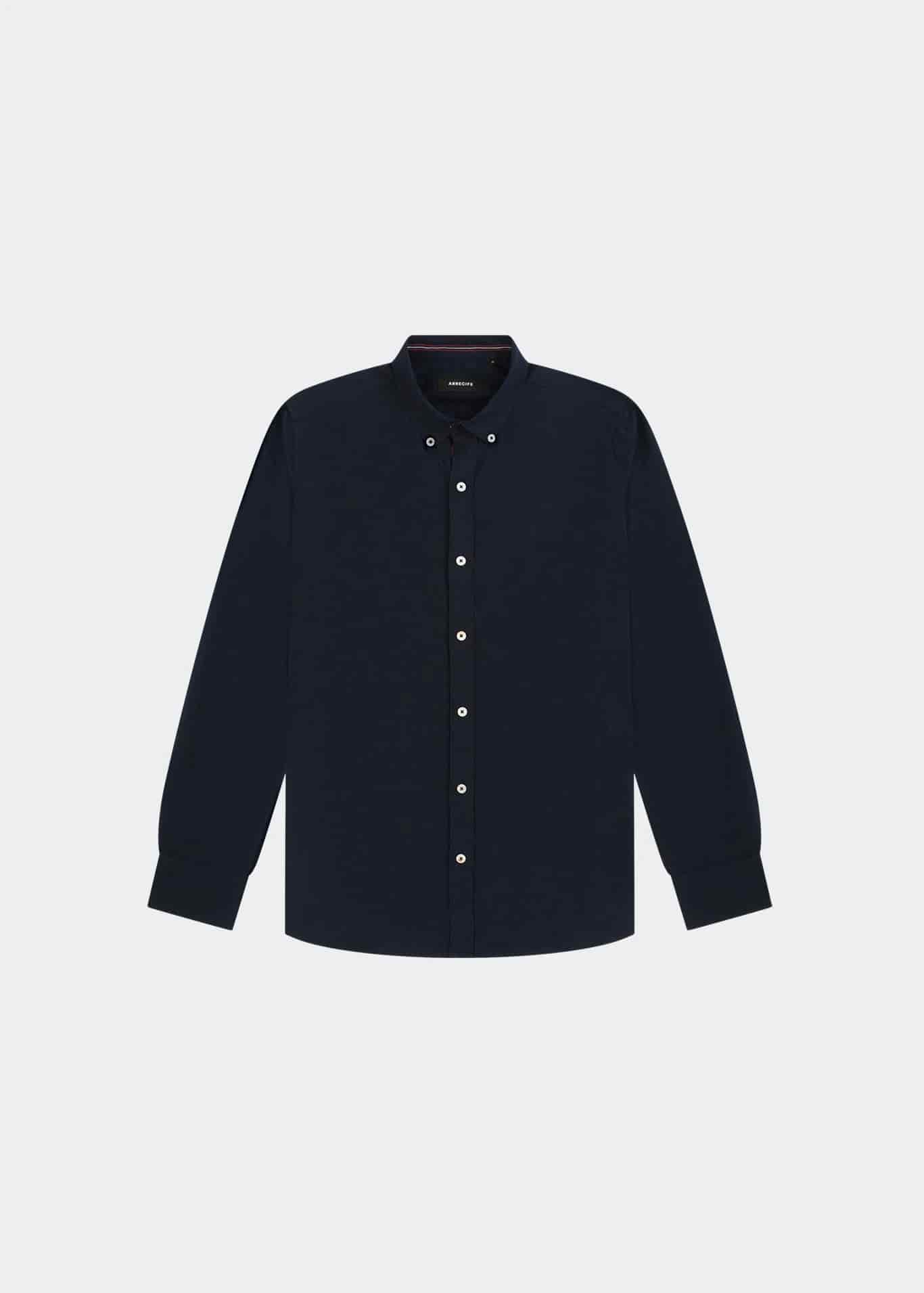 CAMISA LINO AZUL OSCURO - miniatura 1