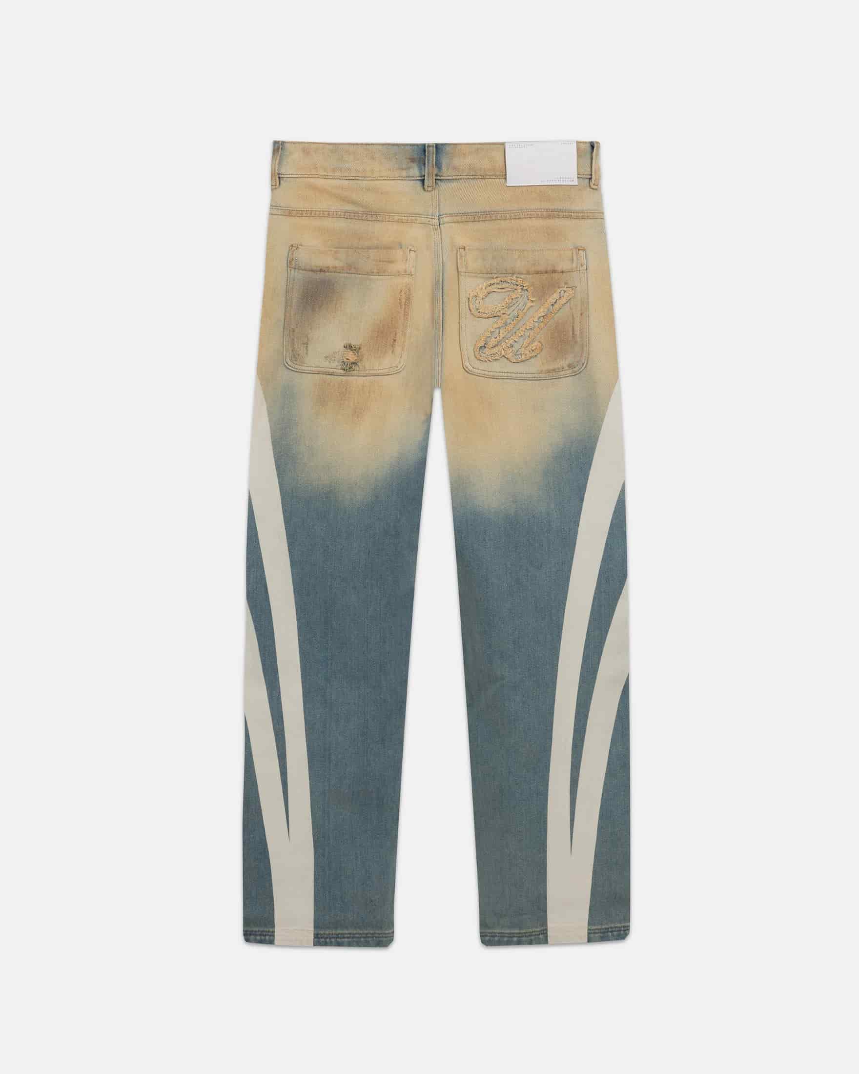 Holy State Stripe Wide Jeans Sand Blue - miniatura 3