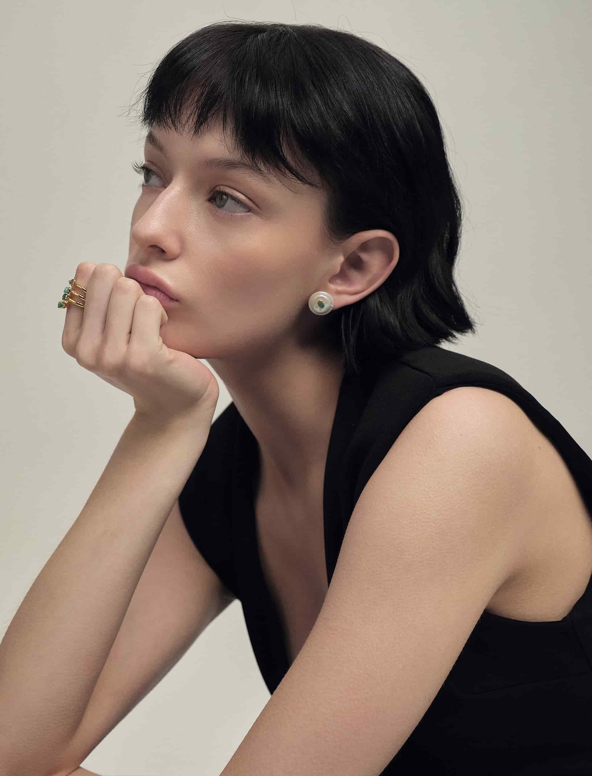 Maya Pearl Studs - miniatura 3