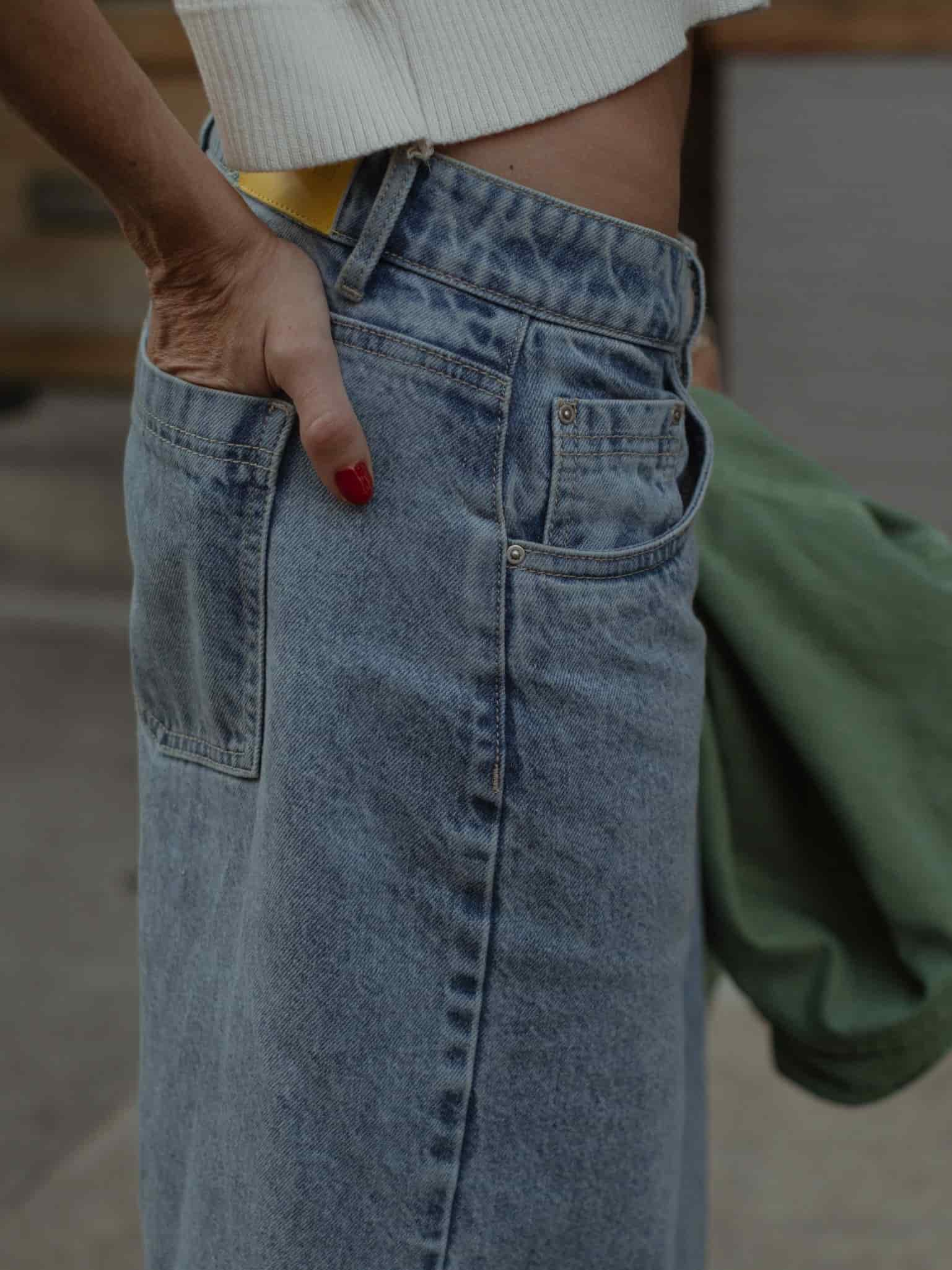 LONG DENIM SKIRT - MEDIUM LIGHT BLUE - miniatura 6