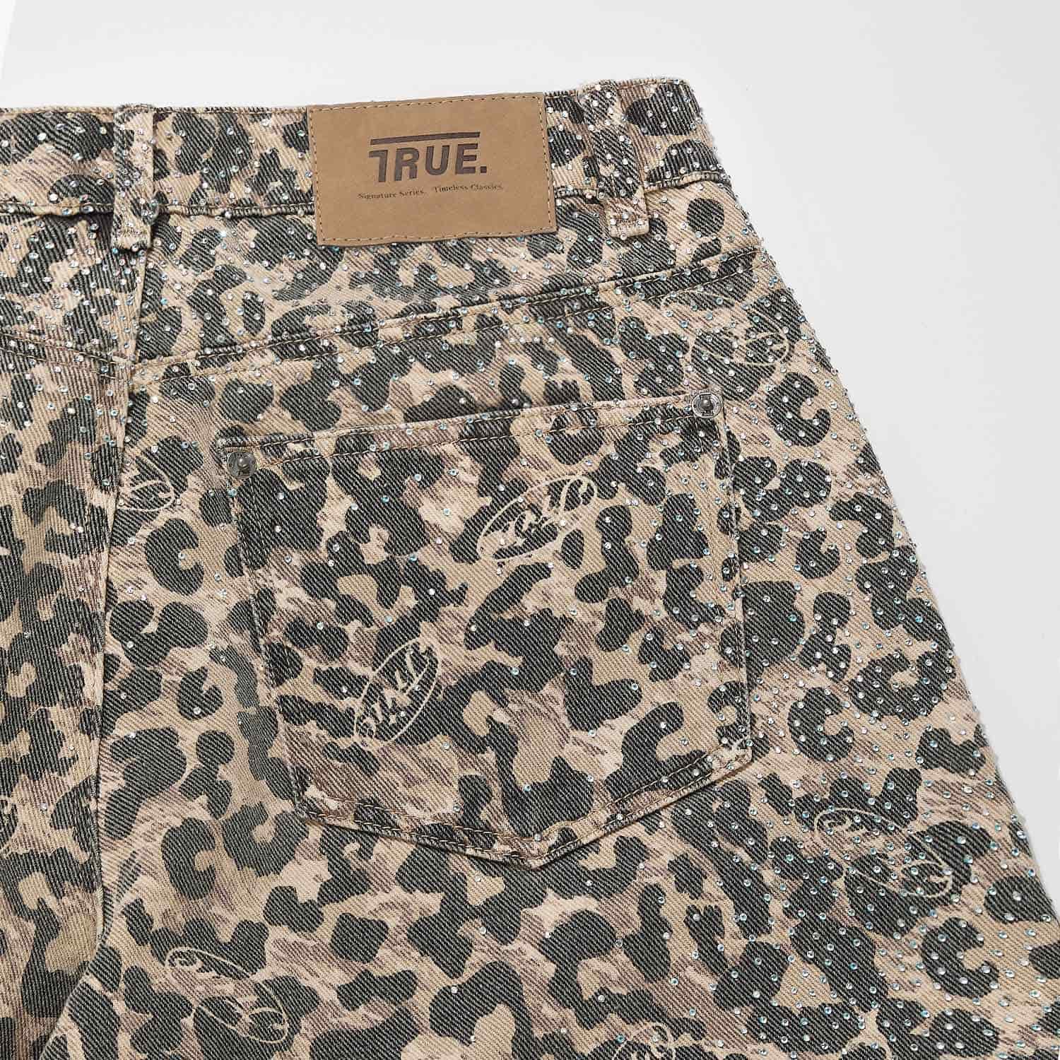 Leopard Wide Leg Jeans - Camel - miniatura 12