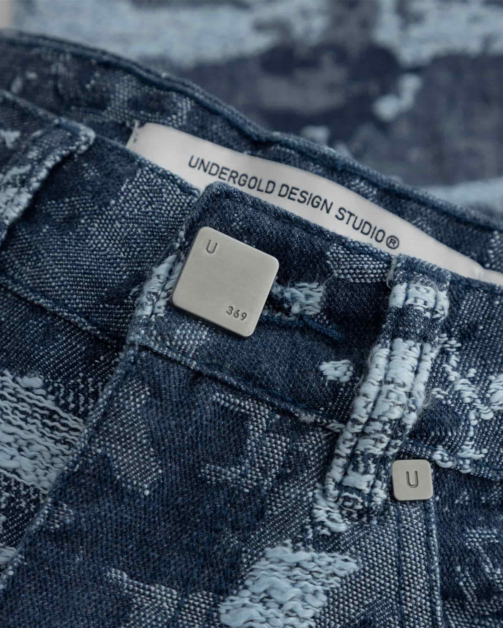 W Capsule Basic Jacquard Wide Jeans Cammo Blue - miniatura 6