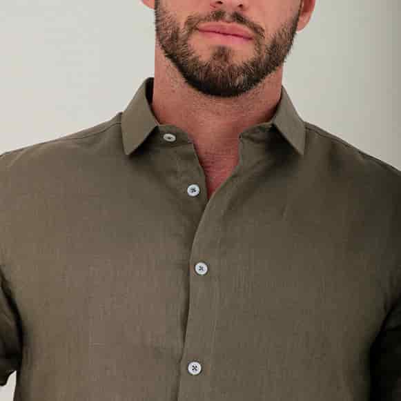 CAMISA MC 100% LINO HOMBRE - miniatura 17