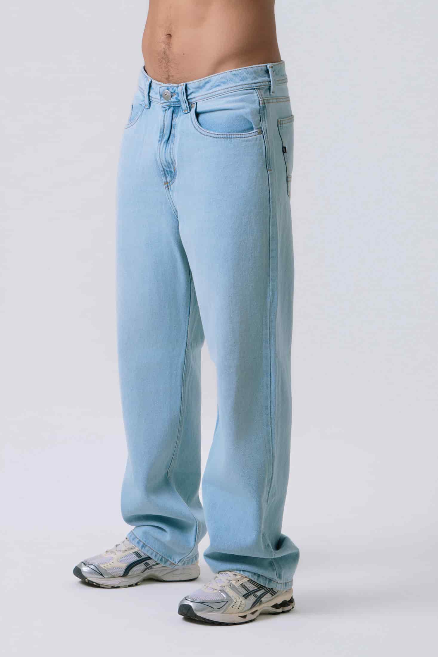 JEAN 5 BOLSILLOS COLOR AZUL HIELO - miniatura 1