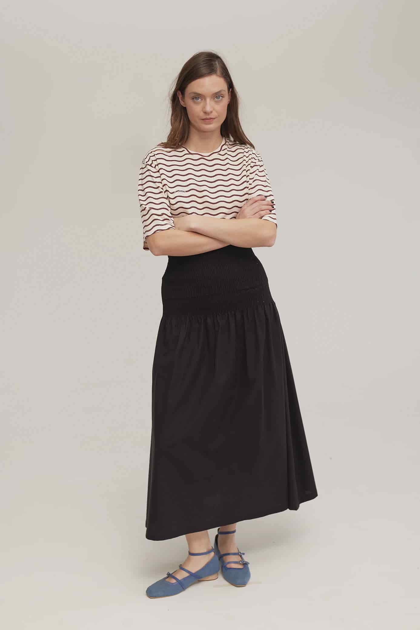 Falda Shirred Negro - miniatura 1