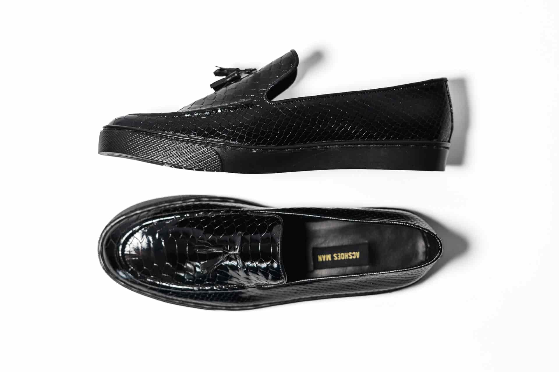 Loafers Python negro tennis - miniatura 2