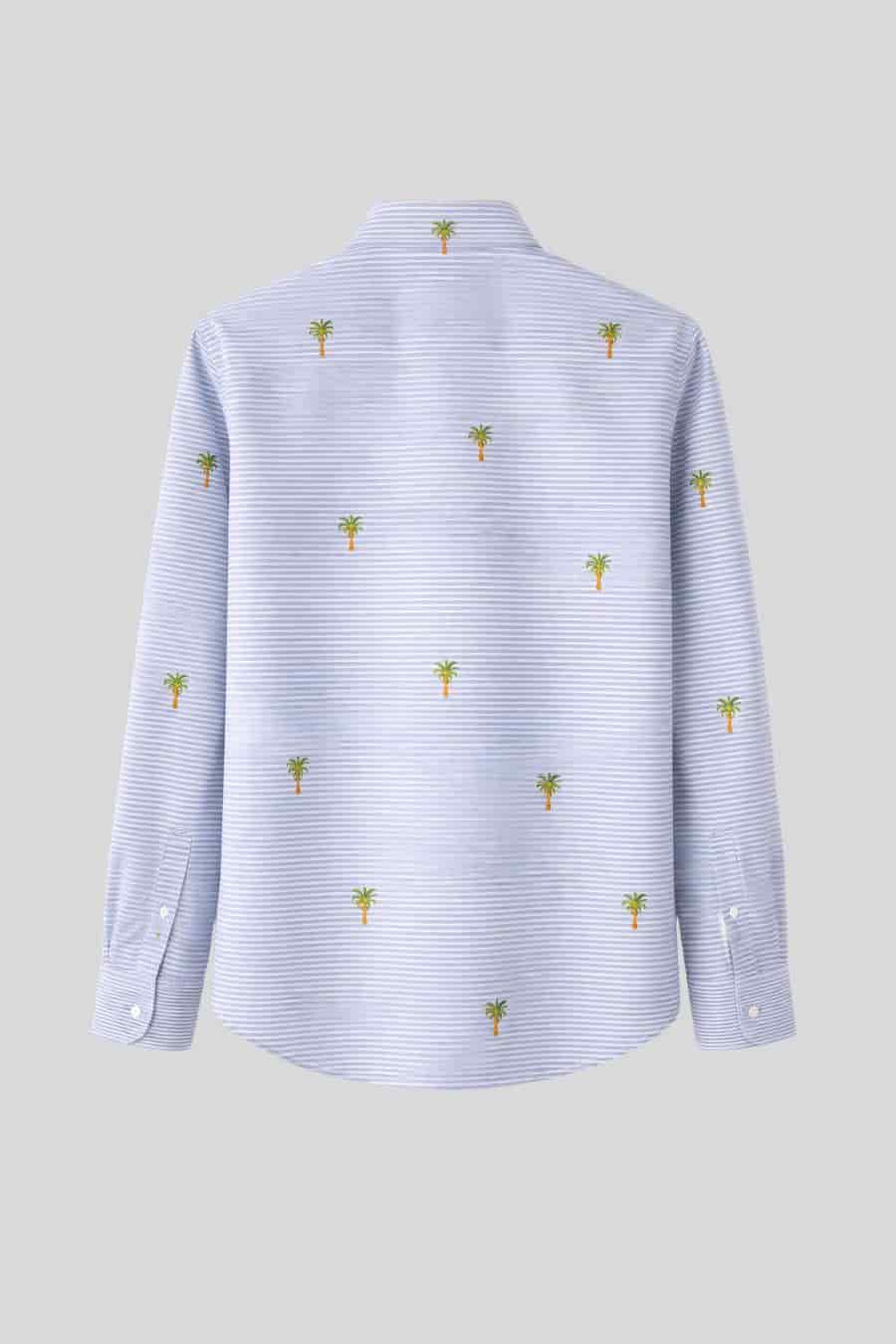 Men's cotton shirt striped orfeo light blue - miniatura 2