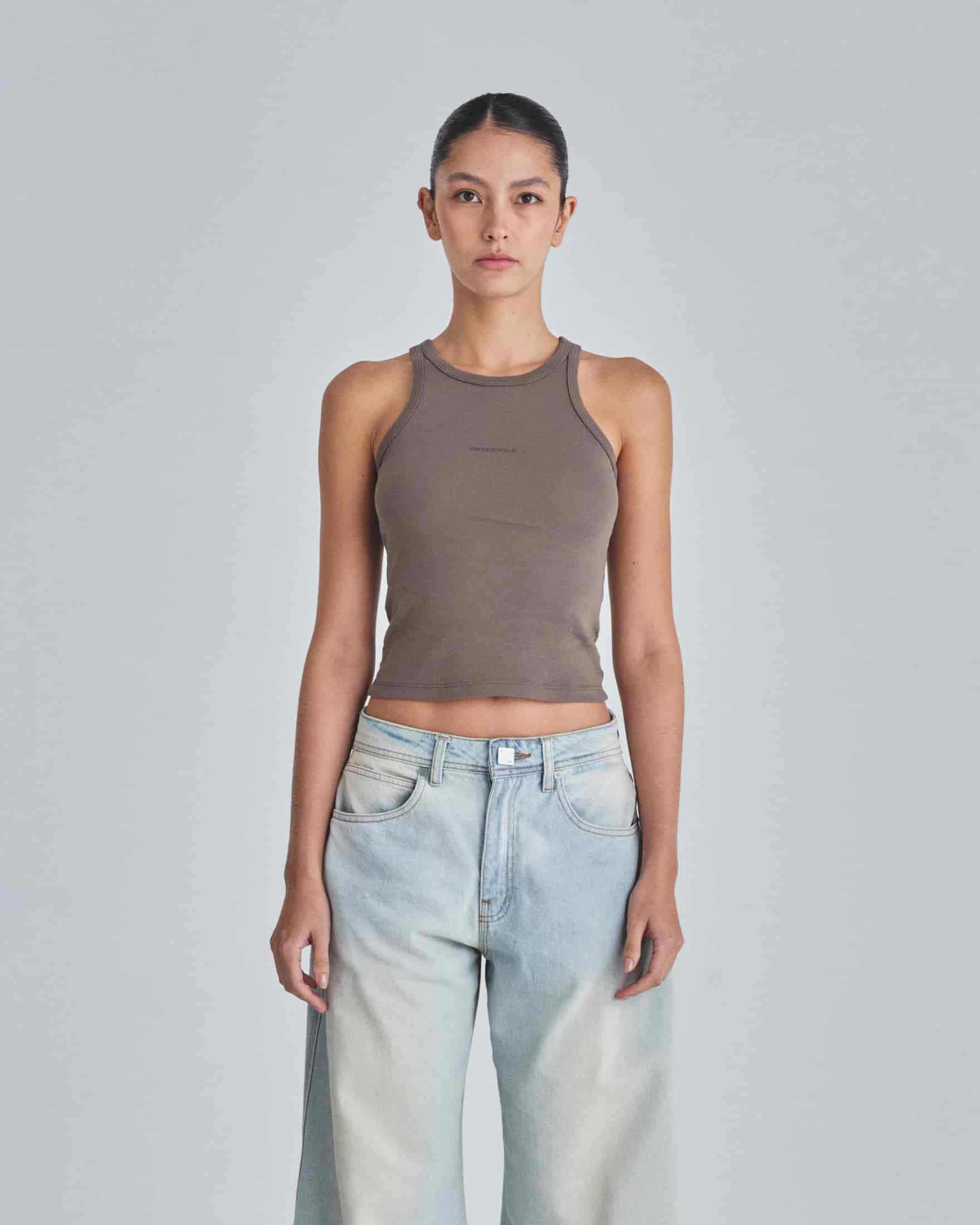 Line Basic Halter Tank Top Brown - miniatura 2