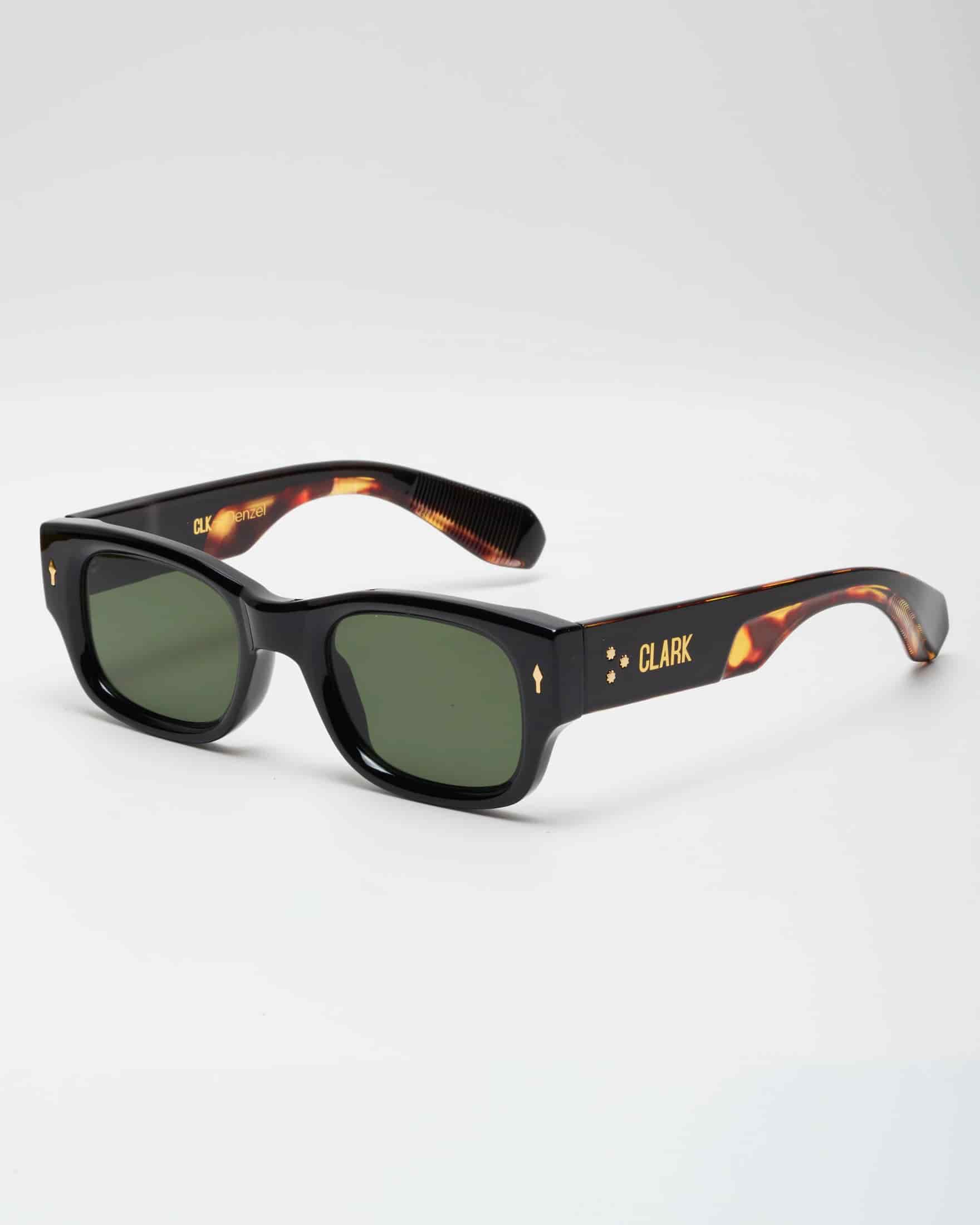 DENZEL SUNGLASSES - BLACK CAREY/GREEN - miniatura 1