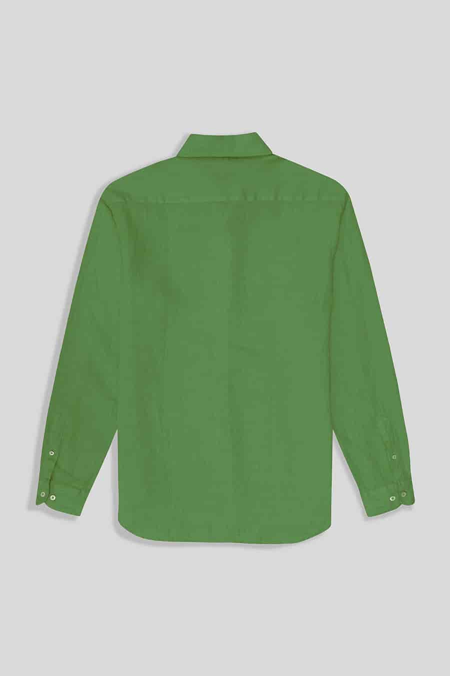 Men’s linen shirt forest green - miniatura 5