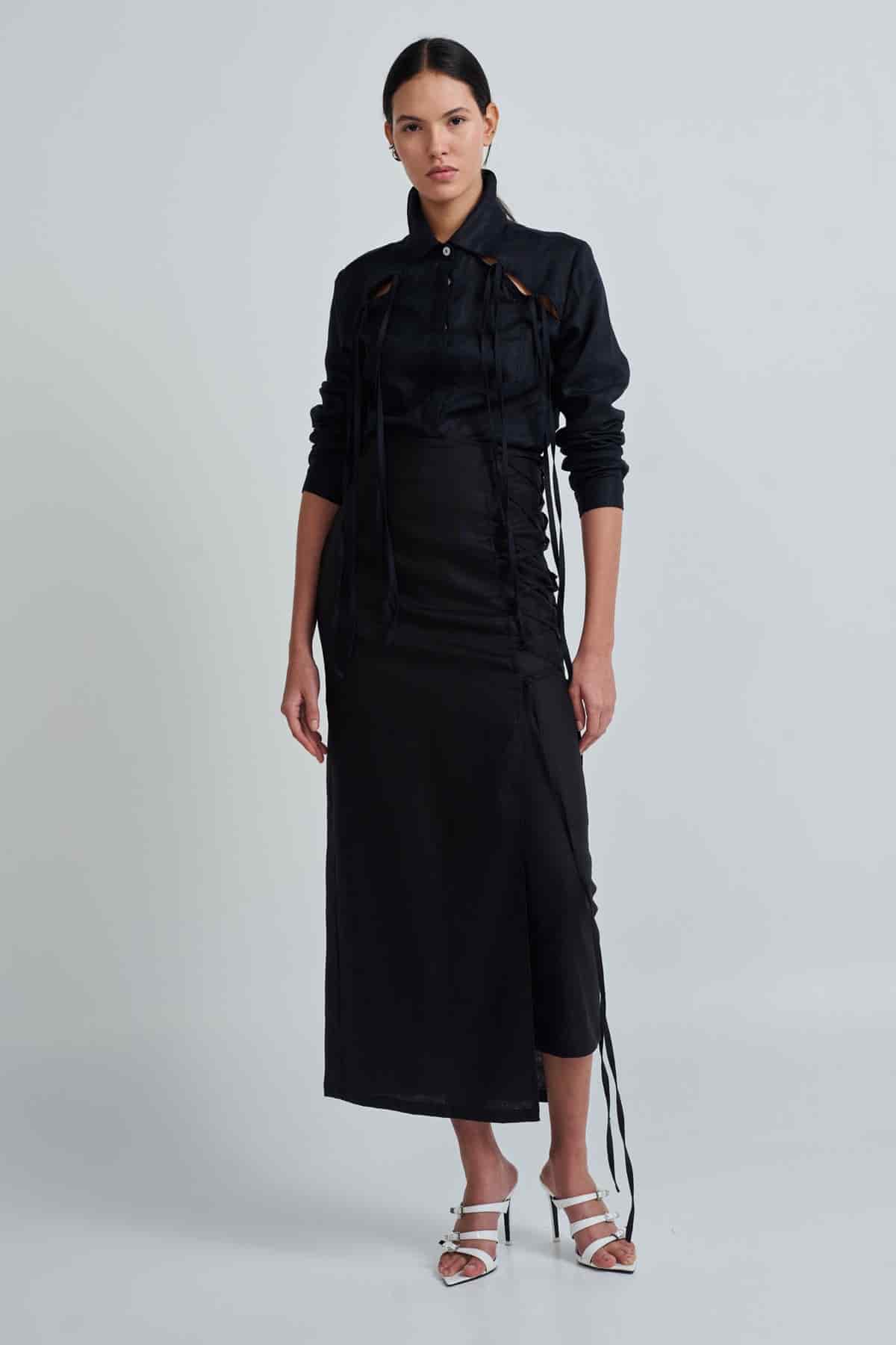 OLINDA SKIRT BLACK - miniatura 2