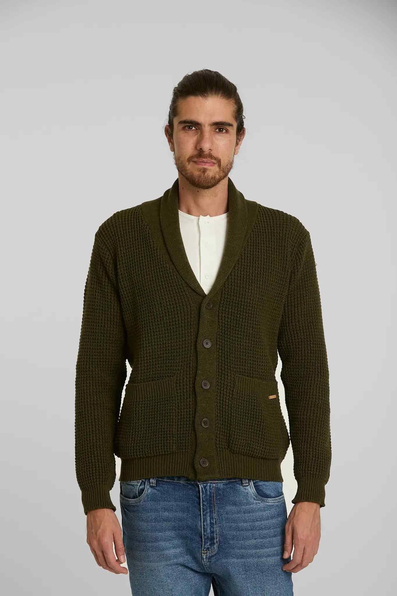 Sweater Tejido Shawlneck Verde - miniatura 3