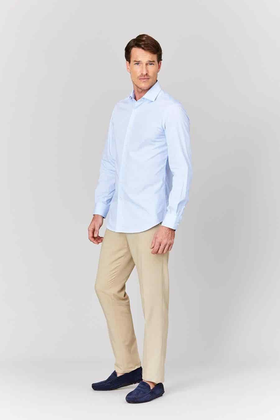 Men's cotton shirt quamarine muslin - miniatura 1