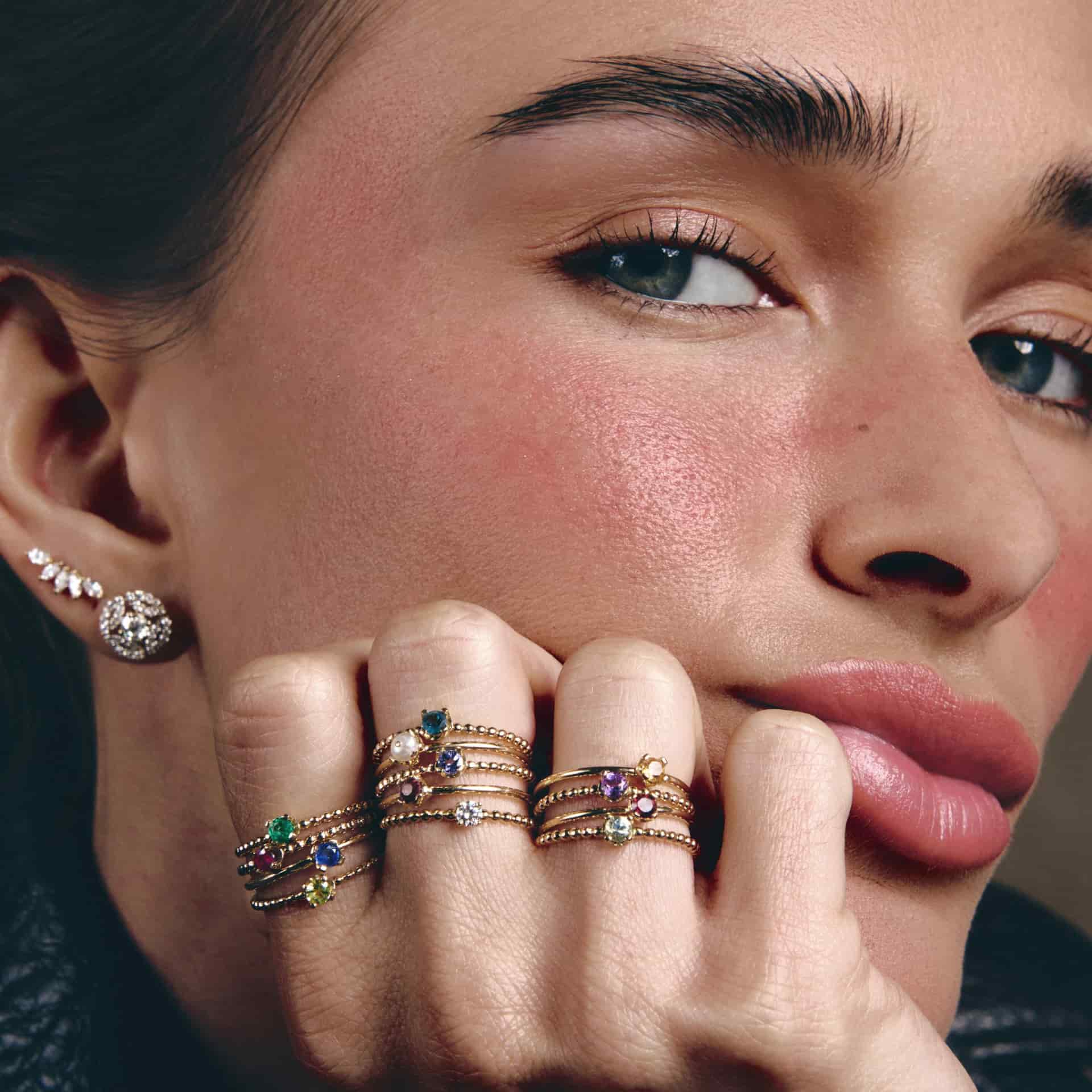 Anillo Birthstone dots - miniatura 9
