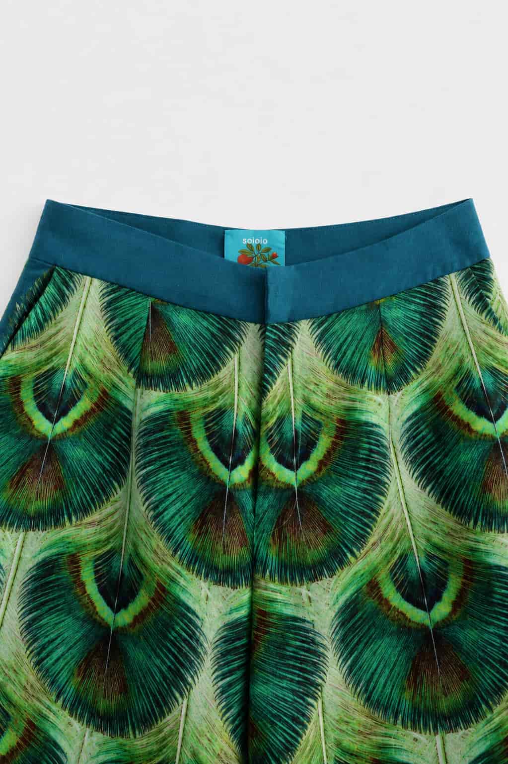 Women's Iridis linen trousers green - miniatura 4