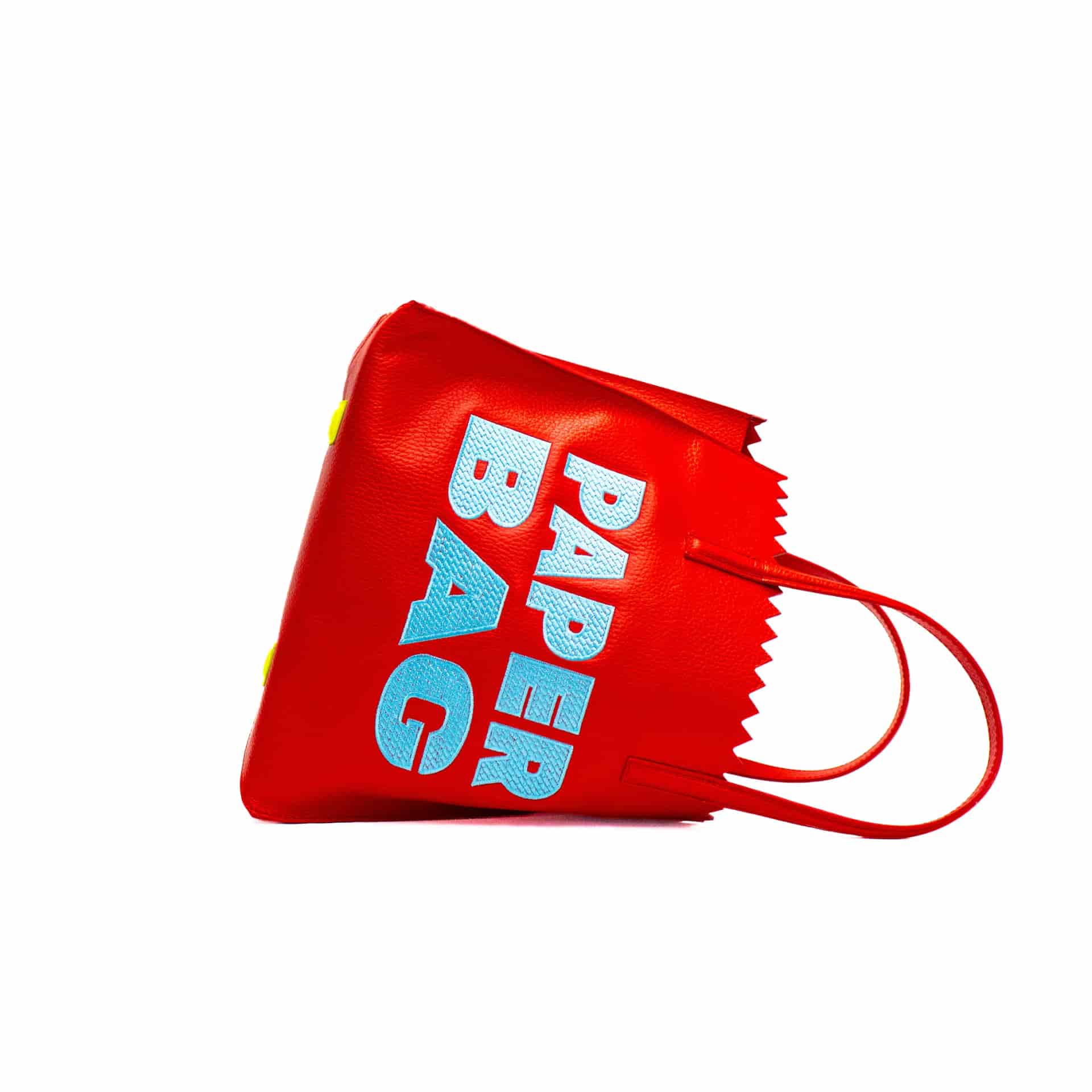 PAPER BAG SHORT - rojo x bordado celeste - miniatura 3