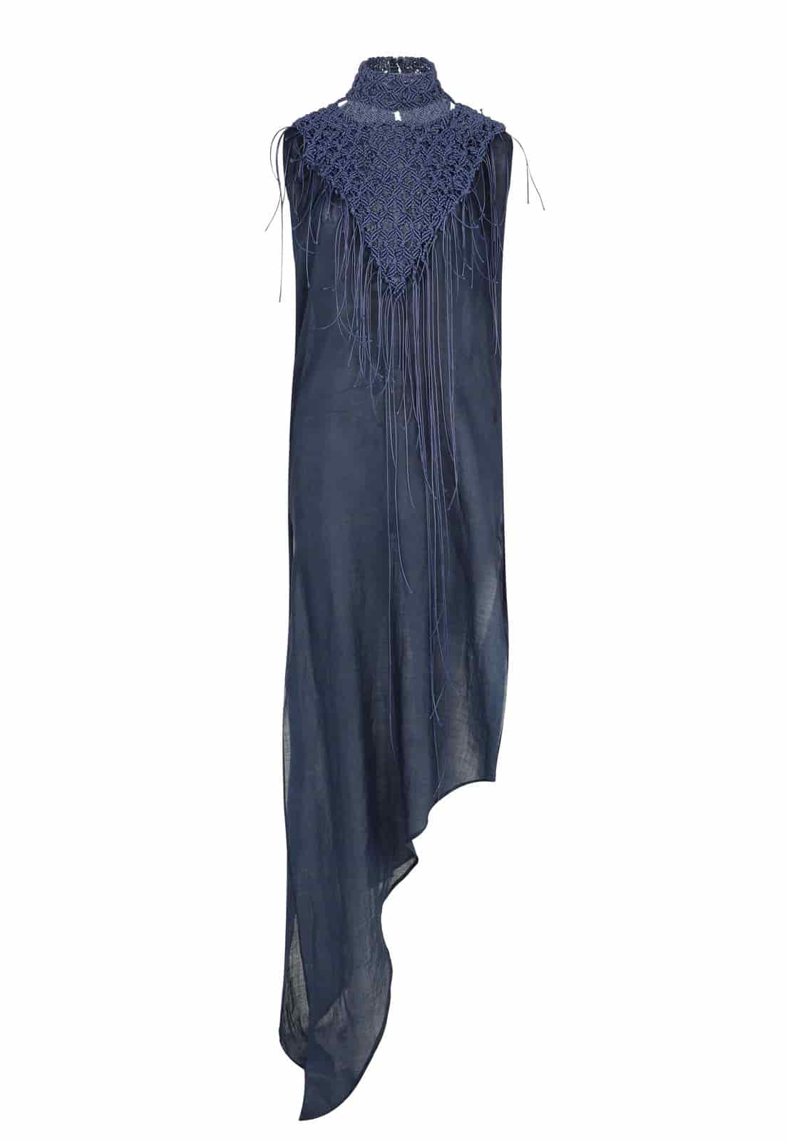 MACRAME FLOWER COLLAR DRESS - miniatura 1